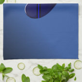 Dunne blauwe lijnvlag en -badge theedoek (Gevouwen)