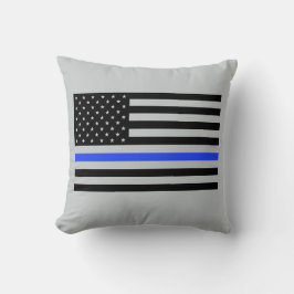 Dunne blauwe lijnvlag kussen