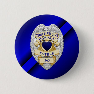 Dunne Blauwe Linie Ronde Button 5,7 Cm