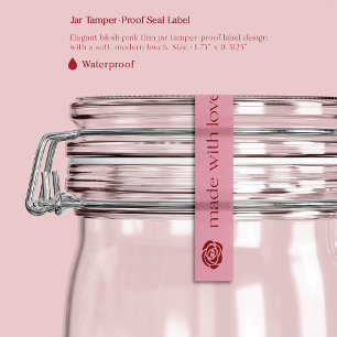 Dunne Blush Pink Jar Tamper-Proof Seal Label
