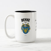 Dunne Family Crest, Vertaling & Betekenis Tweekleurige Koffiemok (Links)