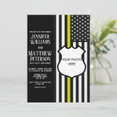 Dunne gele lijn badge foto invoegen kaart (Staand voorkant)