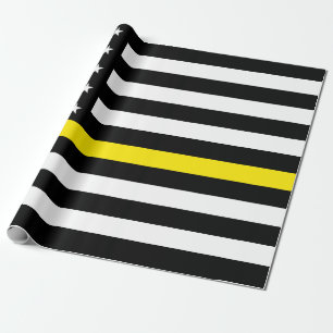 Dunne Gele Lijn Dispatchers Vlag Cadeaupapier
