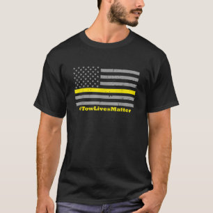 Dunne Gele Lijn Vlag Touw Vrachtwagenchauffeur T-shirt