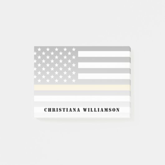 Dunne Gold Line Flag 911 Dispatcher Appreciation Post-it® Notes (Voorkant)