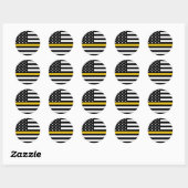 Dunne gouden lijn Amerikaanse vlag Classic ronde S Sticker (Vel)
