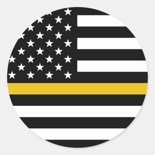 Dunne gouden lijn Amerikaanse vlag Classic ronde S Sticker (Voorkant)