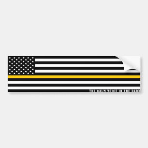 Dunne Gouden Lijn Vlag - (Verenigde Staten) Bumpersticker