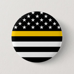 Dunne Gouden Lijn Vlag (Verenigde Staten) Ronde Button 5,7 Cm
