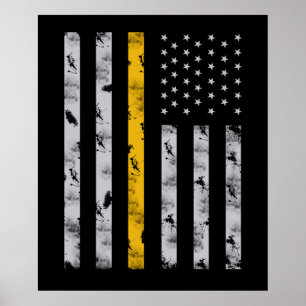 Dunne goudlijnvlag 911, verzonken poster