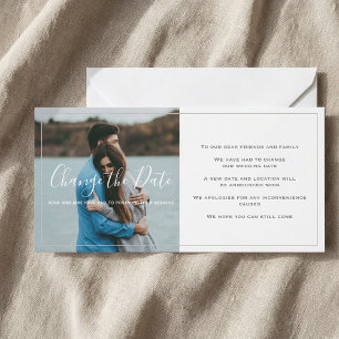 Dunne grens, foto, verander de datumkaart bedankkaart