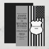 Dunne grijze lijn badge foto invoegen kaart (Voorkant / Achterkant)