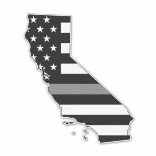 Dunne Grijze Lijn Vlag Californië Sticker