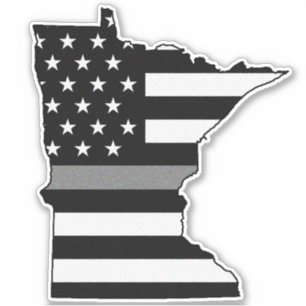 Dunne Grijze Lijn Vlag Minnesota Sticker