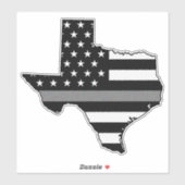 Dunne grijze lijn vlag Texas Sticker (Vel)