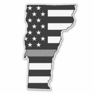 Dunne Grijze Lijn Vlag Vermont Sticker