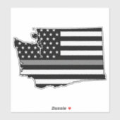 Dunne Grijze Lijn Vlag Washington Sticker (Vel)