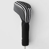 Dunne grijze lijnvlag golfheadcover (Schuin)