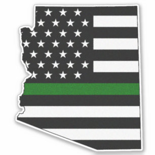 Dunne groene lijn Arizona vlag Sticker