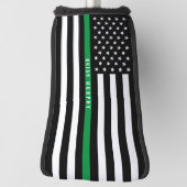 Dunne groene lijn vlag monogram golfheadcover (Draai 90)