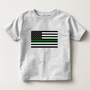 Dunne groene lijn vlag: Patriottische militaire ve Kinder Shirts