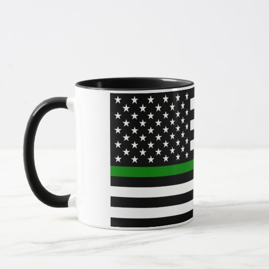 Dunne groene lijn vlag: Patriottische militaire ve Mok (Links)