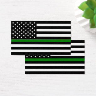 Dunne groene lijn vlag: Patriottische militaire ve Visitekaartje