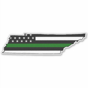 Dunne groene lijn vlag Tennessee Sticker