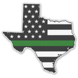 Dunne groene lijn vlag Texas Sticker