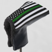 Dunne groene lijnvlag golfheadcover (3/4 voorkant)
