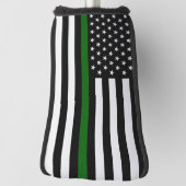 Dunne groene lijnvlag golfheadcover (Draai 90)