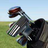 Dunne groene lijnvlag golfheadcover (Insitu)