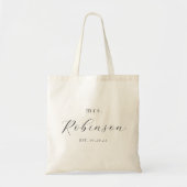 Dunne kalligrafie Toekomstige mevrouw Bruid Tote Bag (Voorkant)