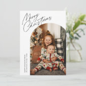 dunne kerstboog feestdagenkaart (Staand voorkant)