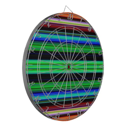 Dunne kleurige strepen - 1 dartbord (Voorkant Links)