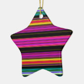 Dunne kleurige strepen - 2 keramisch ornament (Links)