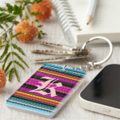 Dunne kleurige strepen - 2 sleutelhanger (Voorkant Rechts)