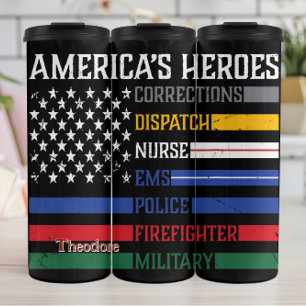 Dunne Lijn America's Heroes Ontwerp Thermosbeker