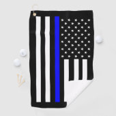 Dunne lijn blauwe vlag golfhanddoek (Insitu)