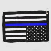 Dunne lijn blauwe vlag golfhanddoek (Horizontaal)