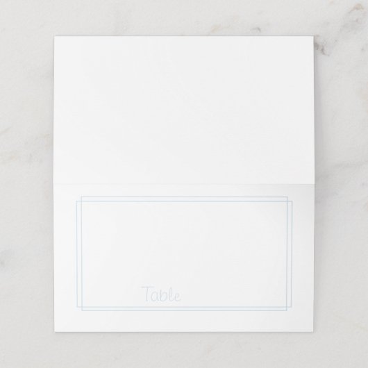 Dunne Lijn Rand l Blauw en Wit Plaats kaart (Buitenkant ongevouwen)