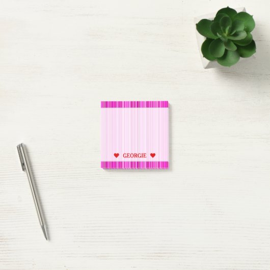 Dunne Magenta- en roze Stripes-patroon; Aangepaste Post-it® Notes (Kantoor)