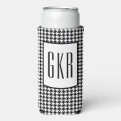 Dunne Monogram Initiaal, Houndstooth Patroon, (Seltzer Voorkant)