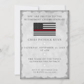 Dunne Red Line Silver Fireman Flag Retirement Part Kaart (Voorkant)