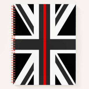 Dunne Rode Britse van de Lijn Vlag Notitieboek