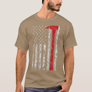 Dunne rode lijn Ax Amerikaanse vlag Patriot Firefi T-shirt