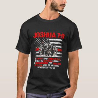 Dunne Rode Lijn Brandweer Bijbelvers Josua 19 T-shirt