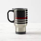 Dunne rode lijn brandweervrouw vlagmonogram groot reisbeker (Links)