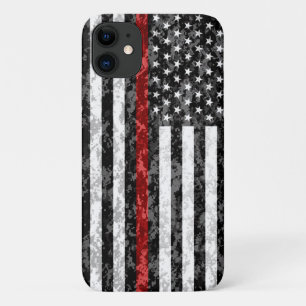 Dunne Rode Lijn Camo Vlag iPhone 11 Hoesje