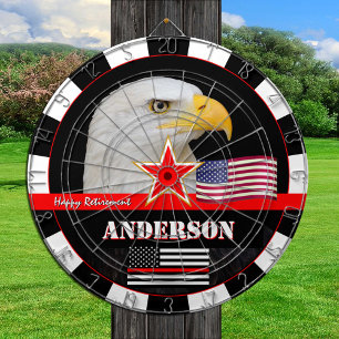 Dunne rode lijn darts, Amerikaanse vlag, brandweer Dartbord
